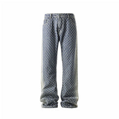 Jeans men New Jacquard Fabric Denim Trousers man Straight Leg Long Pants Autumn Classic Style Casual Jeans for Men Wholesale voguable