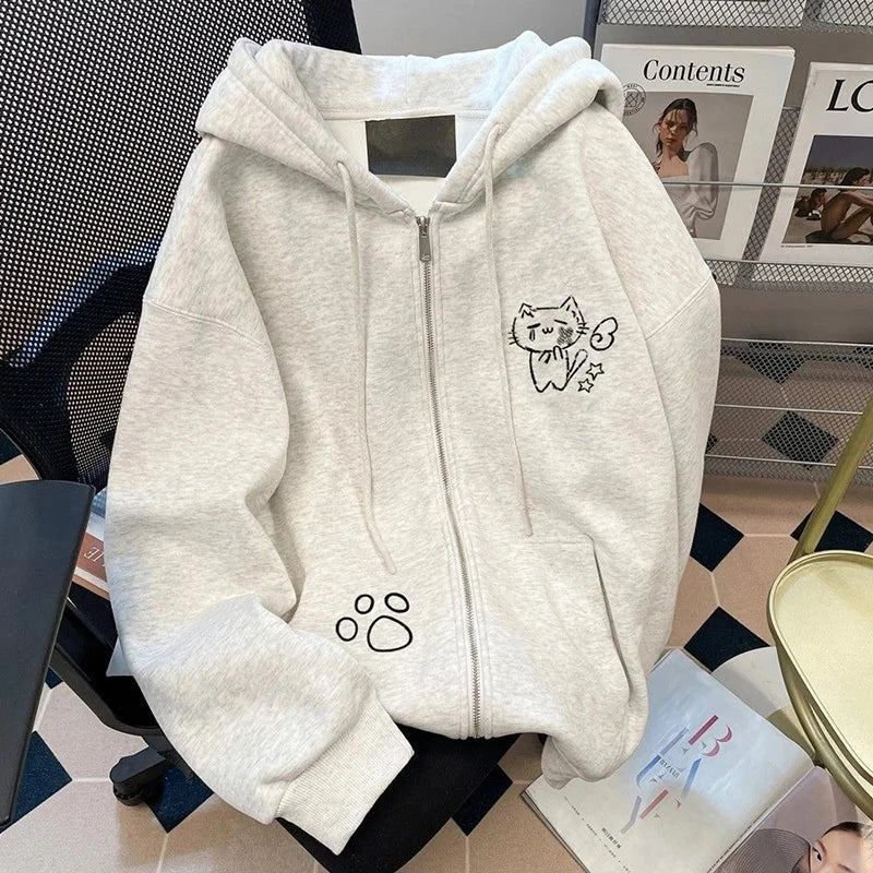 Japan Kawaii Cartoon Hoodies Women Vintage Preppy Style Cute Sweet Sweatshirts Loose Long Sleeve Lady Y2K Fall Winter Tops voguable