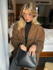 Fashion Brown Lapel With Pocket Jacket Woman Casual Single Breasted Long Sleeve Short Coat 2024 Lady Autumn High Street Outwear voguable