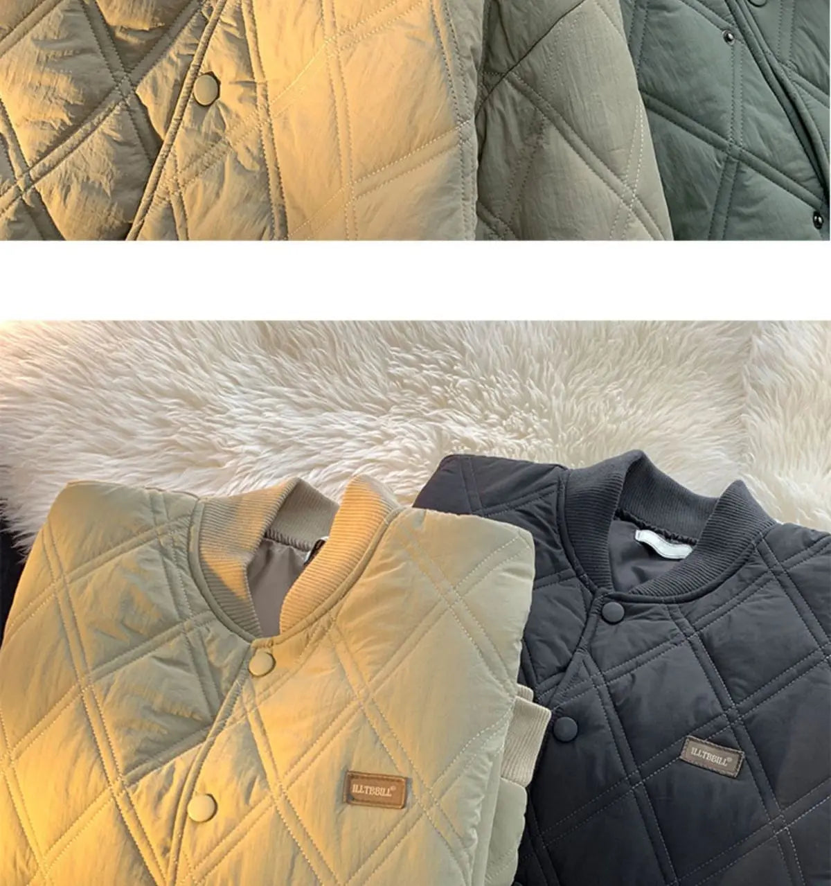 Winter Men's Jacket Stand Collar Thicken Button Windproof Baseball Jackets Casual Solid Warm Couples High Street Padded Clothes voguable