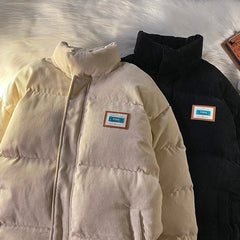 Harajuku Men's Warm Parkas Winter Coat Corduroy Cotton Oversize Male Winter Jackets Windbreaker Padded Coat Woman Parkas gotmes-shop