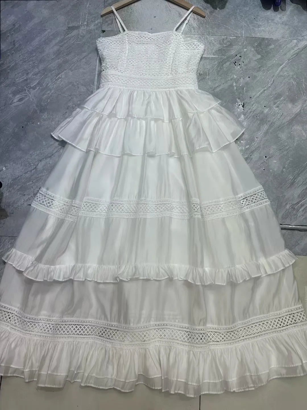 Fashion Hollow Out Dress Women's Strap Strapless Lace Casual A Line Dresses 2025 Summer New Tide 3QW1360 voguable