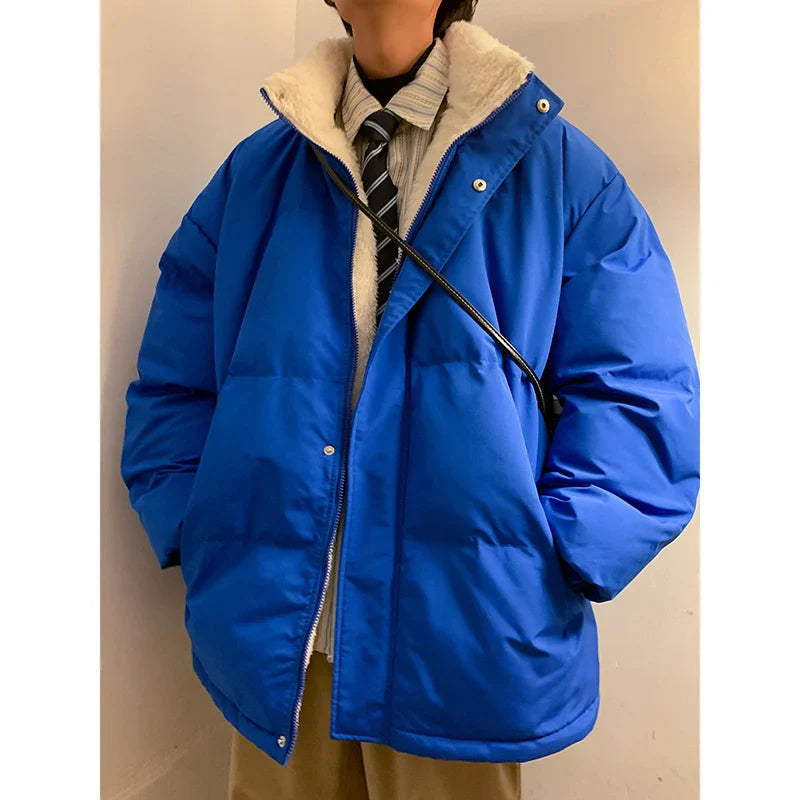 Men Harajuku Warm Bubble Coat Winter Jacket Stand Collar Oversize Parkas Korean Style Male Padded Coat Korean Puffer Jackets gotmes-shop