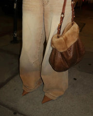 jaded london khaki wash to make old jeans mid-waist silhouette straight leg trousers Pbong