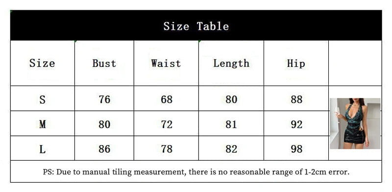 Voguable  Deep V Neck Open Back Mini Bodycon Dress Sleeveless Embroidery Patchwork Sequins Halter Skinny Package Hip Lady Night Club Robes voguable