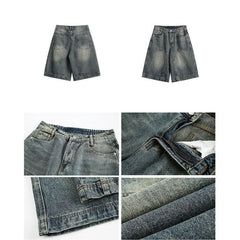 Voguable Y2k Vintage Baggy Shorts Women Wide Leg Knee Length Jeans Korean Streetwear Casual Oversize Washed Denim Shorts Summer voguable