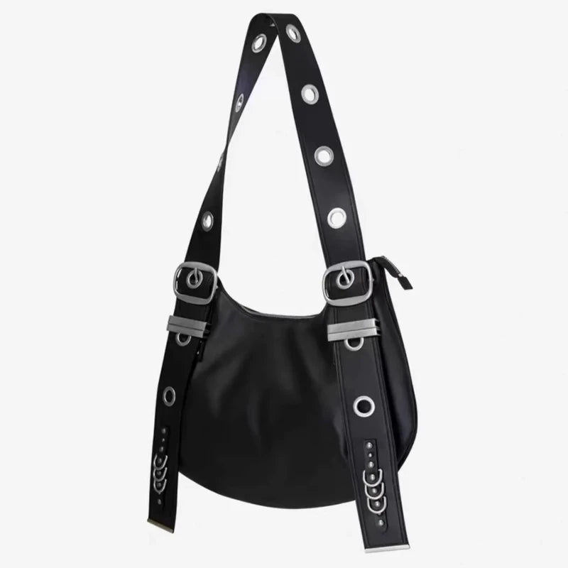 Vintage Punk Grunge Y2k Aesthetic Underarm Bag Korean High-capacity Fashion Casual Crossbody Bags Streetwear Shoulder Handbags voguable