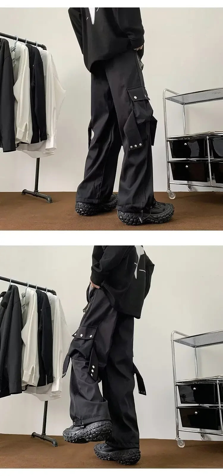 Fashionable Trendy Artistic Solid Color Straight-leg Casual Pants Loose Hip Hop Style For Men Spring Autumn Youth Trend voguable