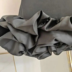 Spring French Style Splicing Halter Dress Woman Backless Slash Neck Solid Sleeveless Short Dresses Wave Cut voguable