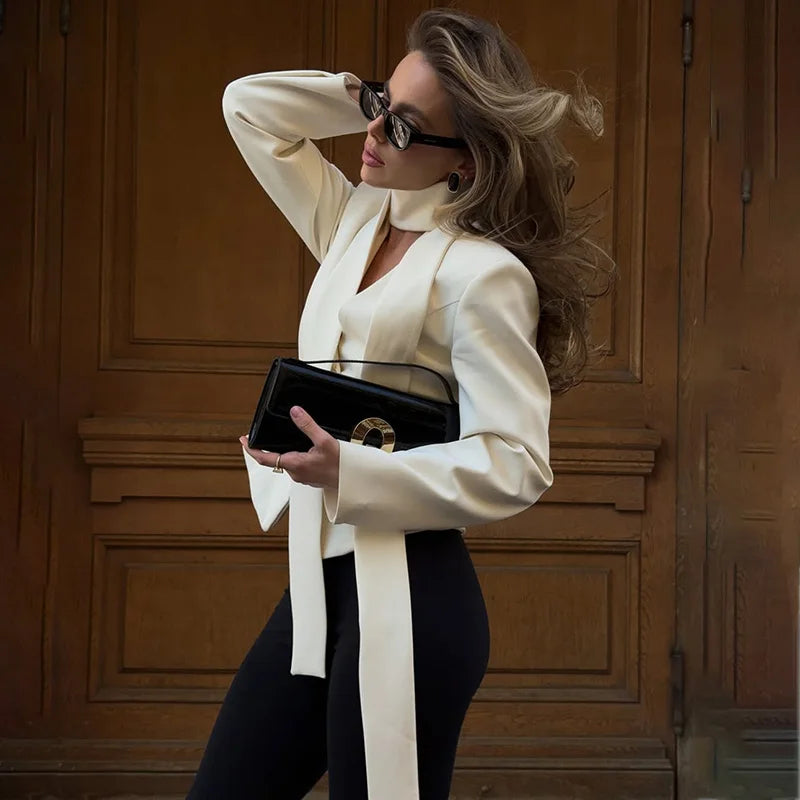 Tornova V-neck Ribbon Shirt Cardigan For Women Striped Print Long Sleeve Buttons Office Lady Top Elegant Female Blousers Outwear voguable