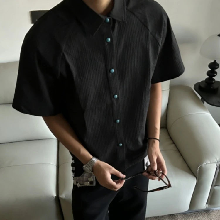 Voguable  Men's Loose Beach Shirt Vintage Printed Casual Lapel Neck Short Sleeve Shirt Lightweight Soft Fabric Summer Holiday Daily Wear voguable