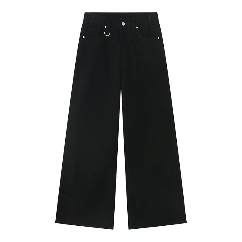 Voguable Old Male Pants Summer Blue Washed Men Denim Jeans Straight Casual Menwear Loose Wide Leg Trousers 2024 New Fashion voguable