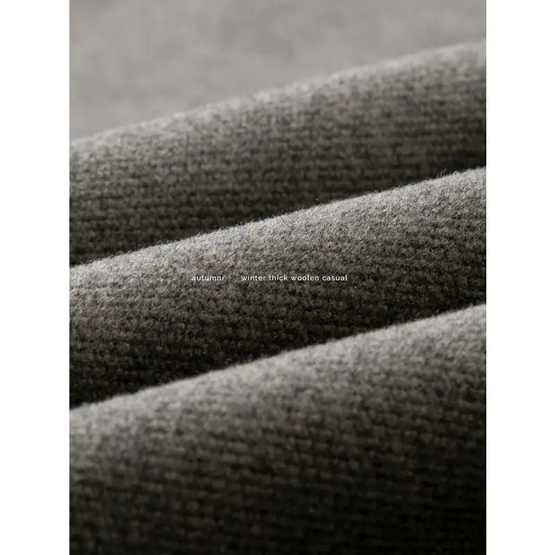 Simple Button Wooolen Coat Casual Wool Suit Jacket Men's Autumn Winter American High-end Business Casual Thick Wool Suit Top voguable