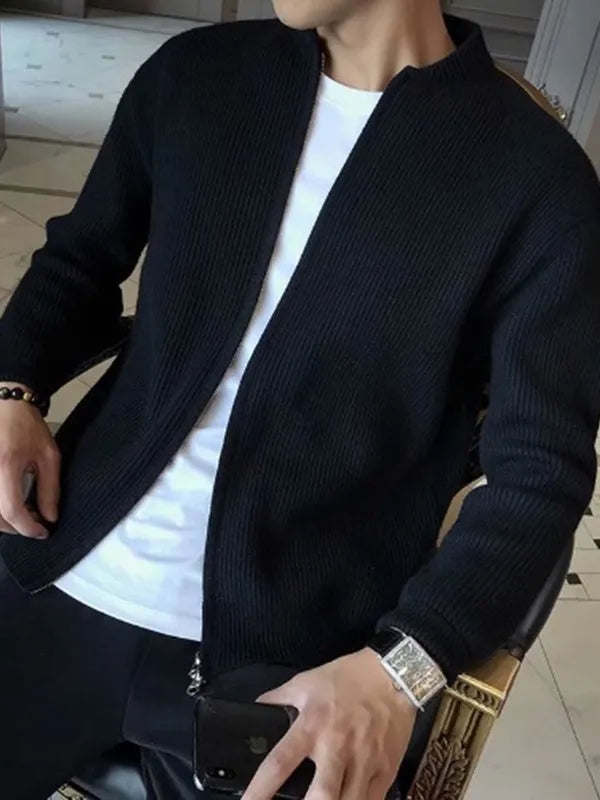 2023 Men Spring Autumn Warm Cardigan Men Zipper Sweaters Jackets Mens Slim Fit Knitted Sweatercoat Thick Cardigan Sweater Coat voguable