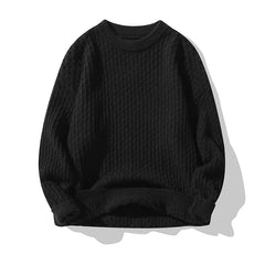 New Solid Color O Neck Mens Sweater Trend High Streetwear Fashion Autumn Knitted Outwear Clothing gotmes-shop