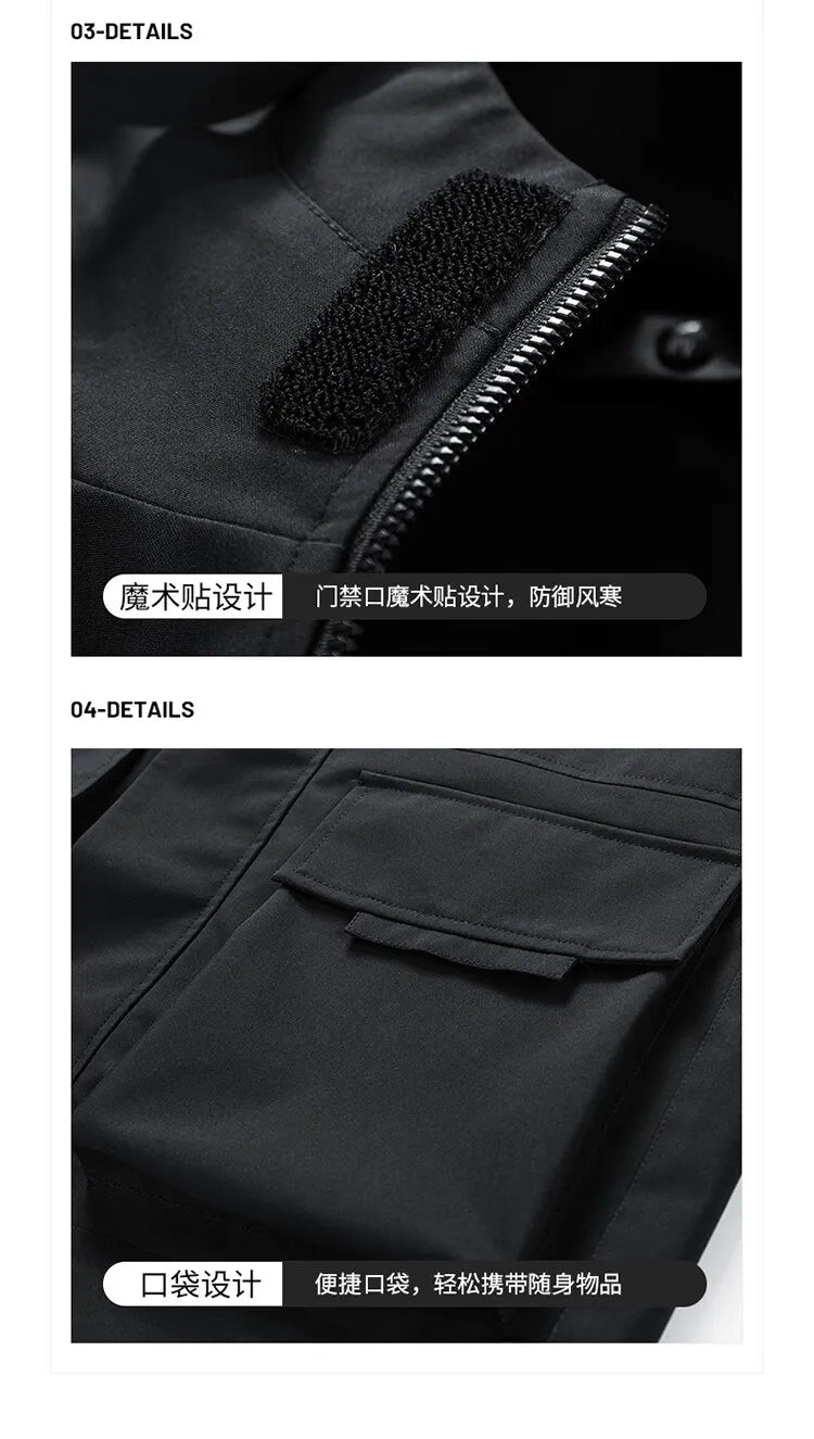 Outdoor jacket Streetwear Coffee Cargo Jacket Men Women 2025 Spring Harajuku Coat Korean Fashion Big Pocket Loose Casual 4Colors voguable