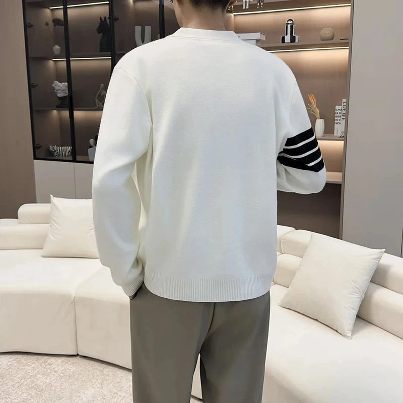 Japanese Retro Men's Cardigan Coats Light Luxury Knitted Lapel Long Sleeve Sweater Jacket Leisure Premium Quality Knitwear M-3XL voguable