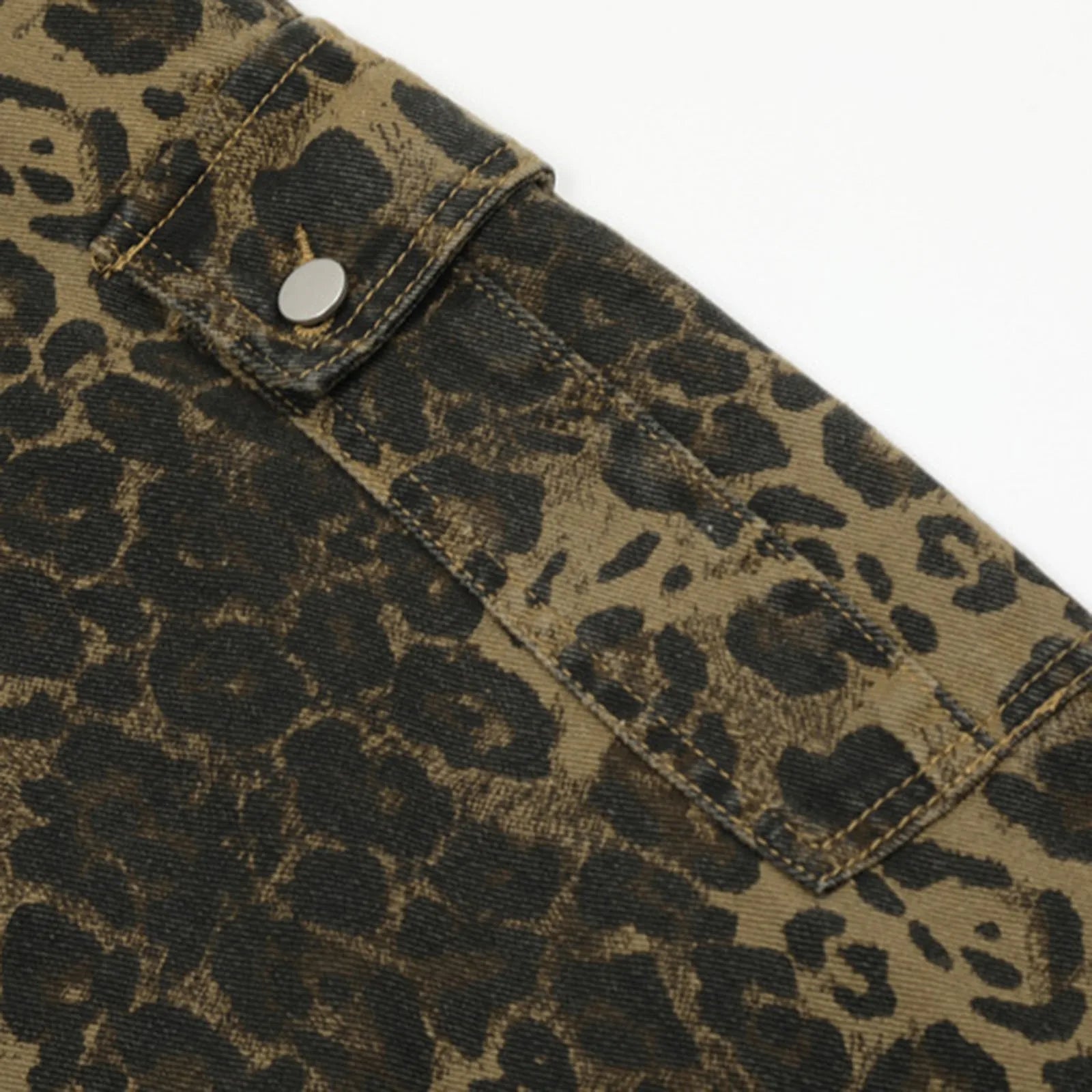 Women Leopard Jumpsuits Y2k Clothes Streetwear Wide Leg Baggy Jumpsuits Multi-Pocket Loose Cargo Overalls Rompers voguable