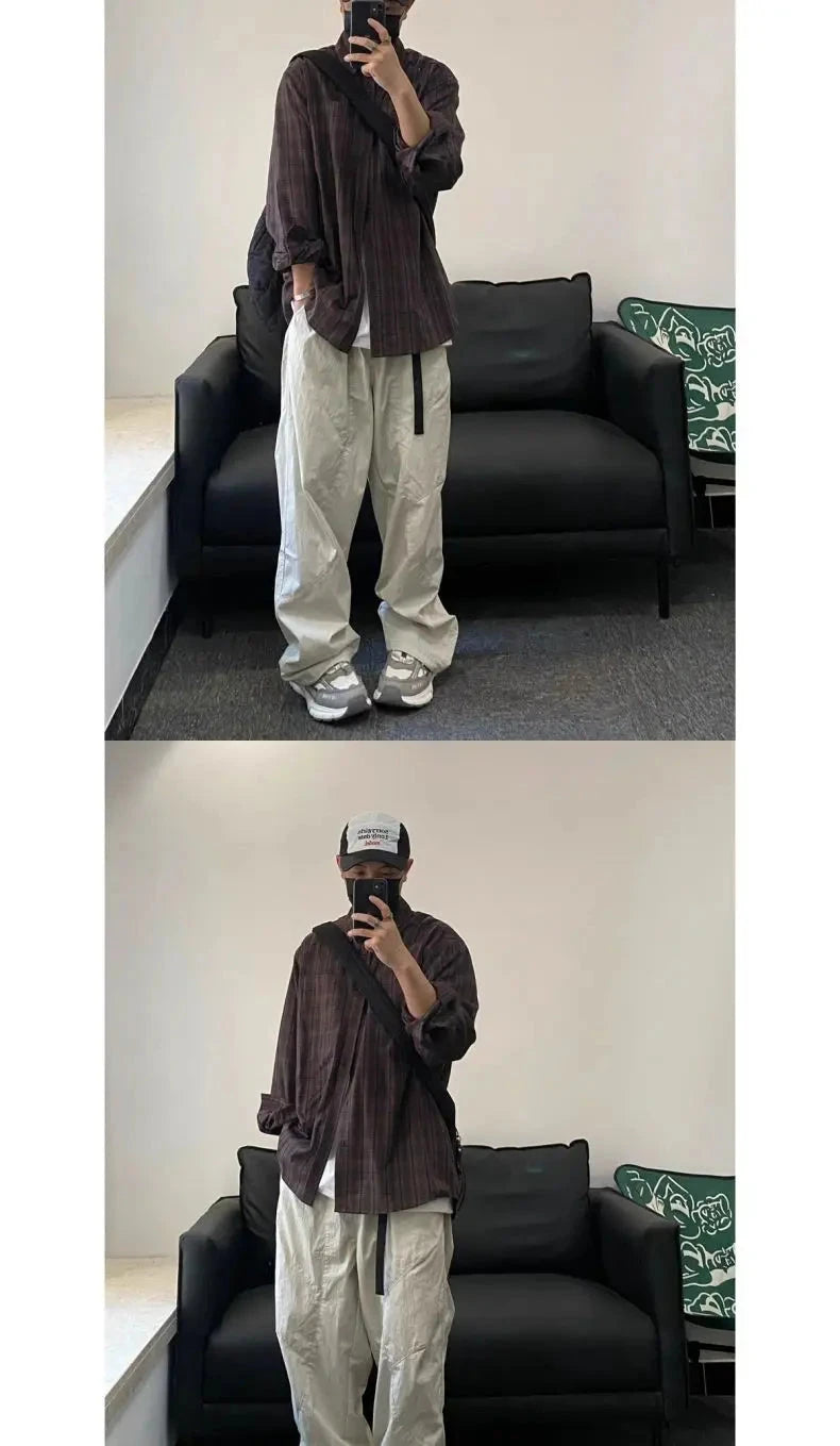 American Retro Mountain Outdoor Quick-drying Pants Men's Function Thin Cool Solid Color Cityboy Loose Casual Trousers Aesthetic voguable