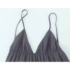 Sexy Backless Flowy Midi Slip Dress Women High Waist V Neck A-line Holiday Summer Dresses Casual Beach Vestidos voguable