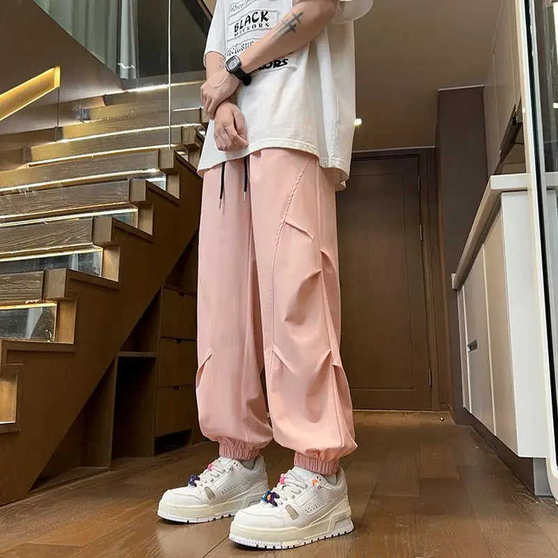 Voguable  S-XXXL Techwear Drawstring Elastic Waist Punk Jogger Harem Pants Streetwear Casual Stretwear Summer Trousers for Men Clothing voguable