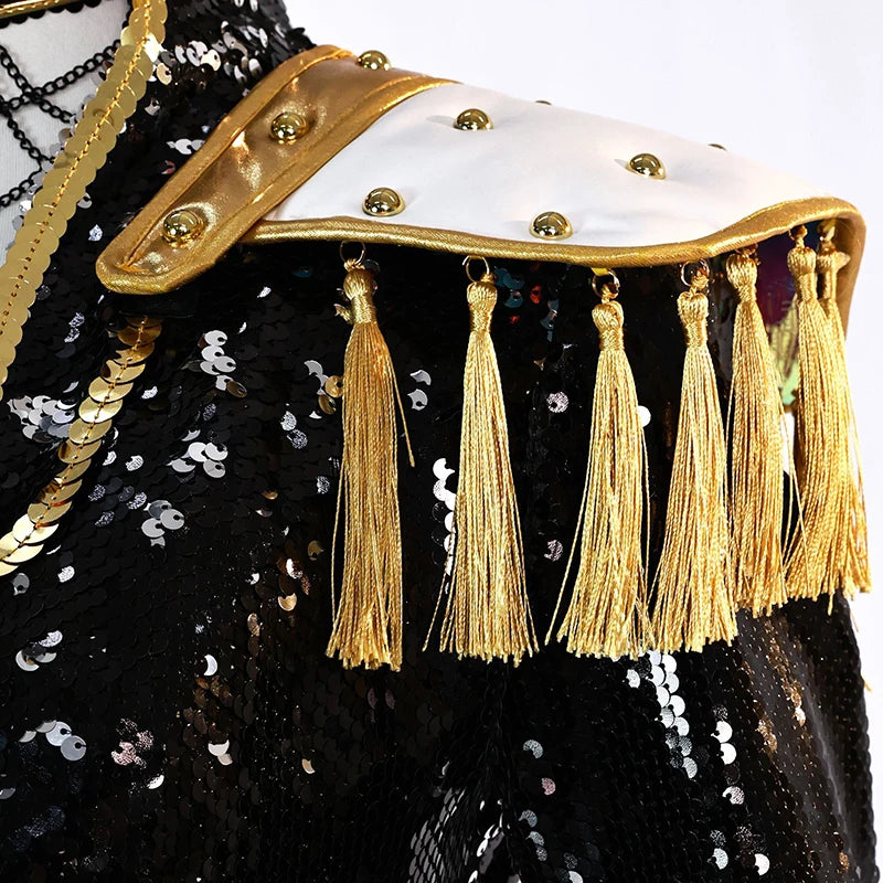 Rumi Zoey Mira Cosplay KPop Demon Hunters Cosplay Costume Wig Women Black Golden Suit Halloween Party Role Playing Outfit voguable