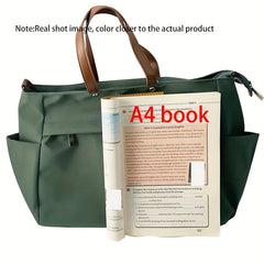 Stylish Nylon Women Tote Bag Shoulder Bag Featuring Two Pockets Large Capacity Commuting Handbag voguable