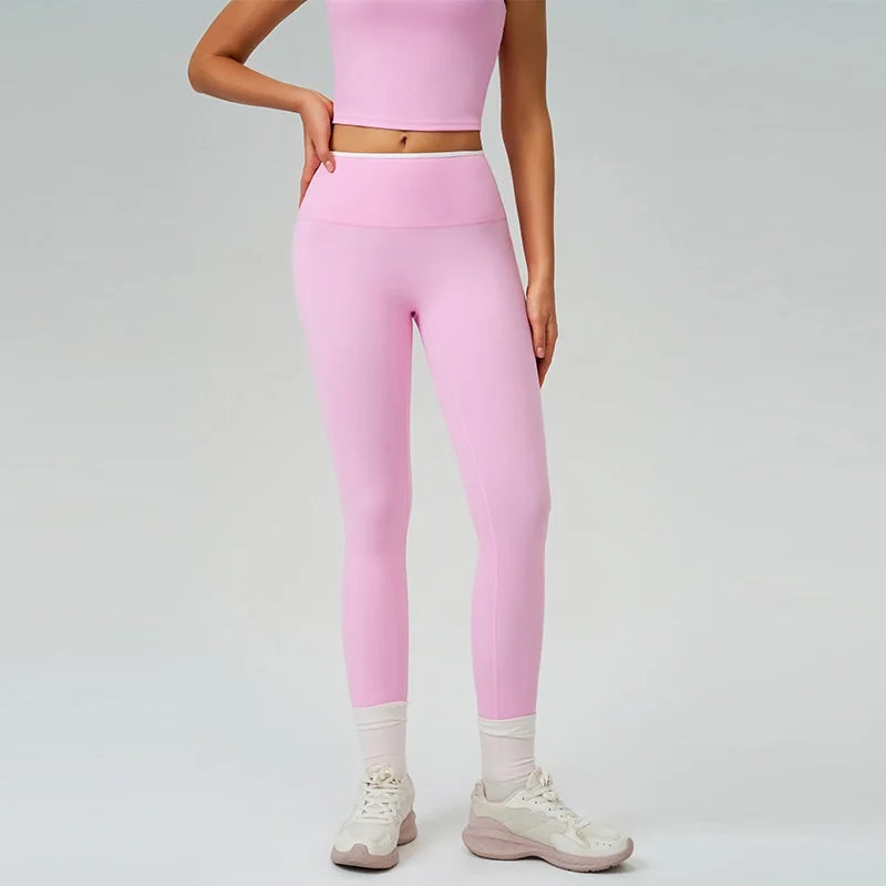 Voguable  Solid Color Butter Tight Fitness High Waist Yoga Legging Soft Women Sport Pant Athletic Gym Comprehensive Training Sportswear voguable