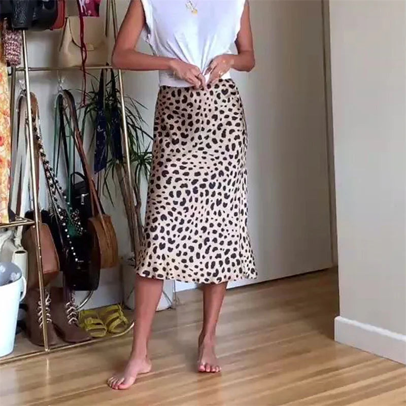 Satin Skirt Women Summer Clothes Solid Color High Waist Bodycon Midi Skirts Elegant Evening Party Skirts Streetwear voguable