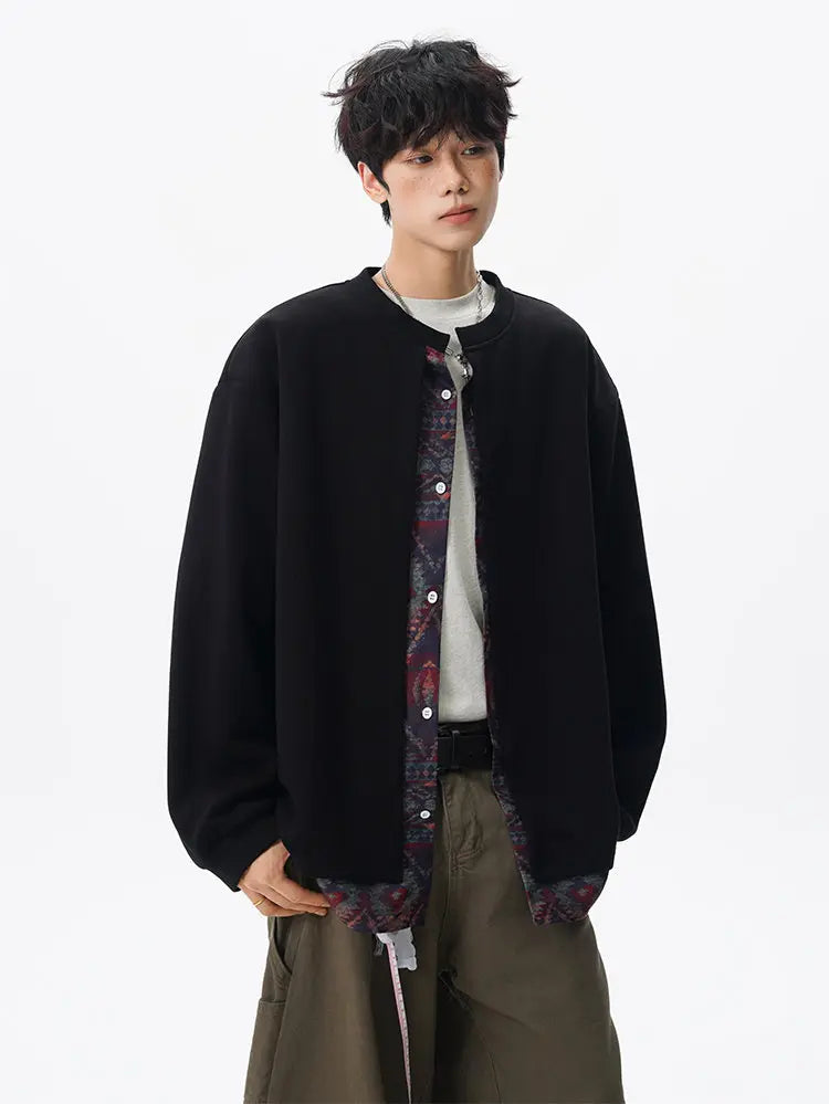 Jacket men Stand Up Collar Single Breasted Fake Two Piece Jacket Autumn Thin Ethnic Print Patchwork Mens Outerwear Coat men new voguable