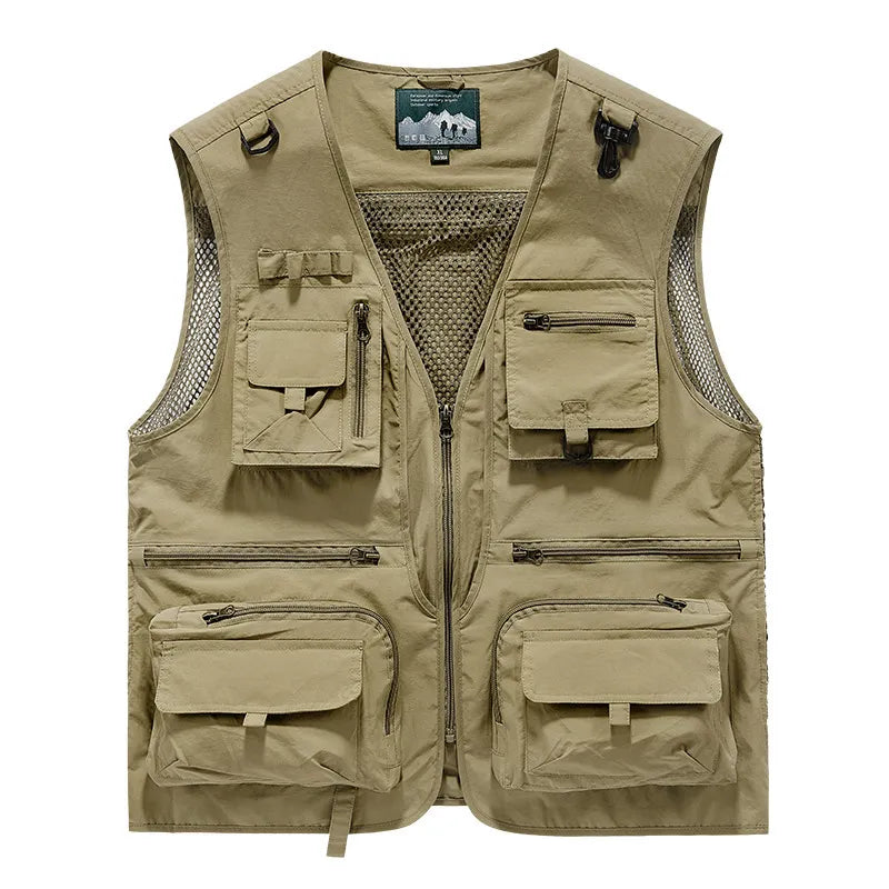 Outdoor Leisure Vest Men's New Multi-Pocket Breathable Outdoor Sports Coat High-Quality Design Leisure Vest Men voguable