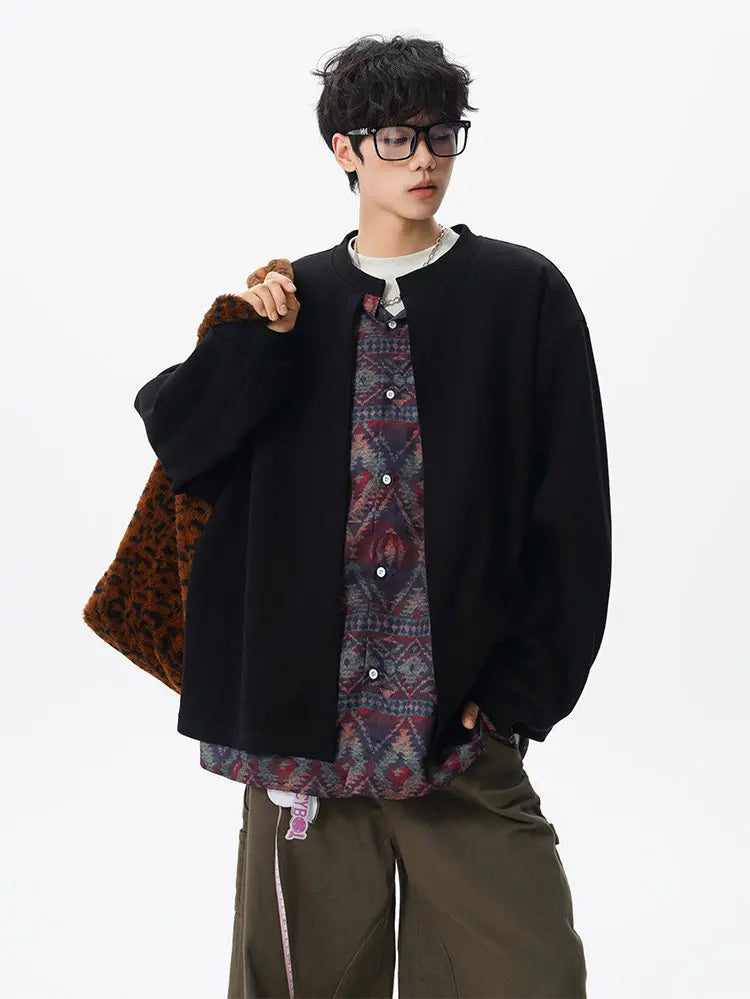Jacket men Stand Up Collar Single Breasted Fake Two Piece Jacket Autumn Thin Ethnic Print Patchwork Mens Outerwear Coat men new voguable