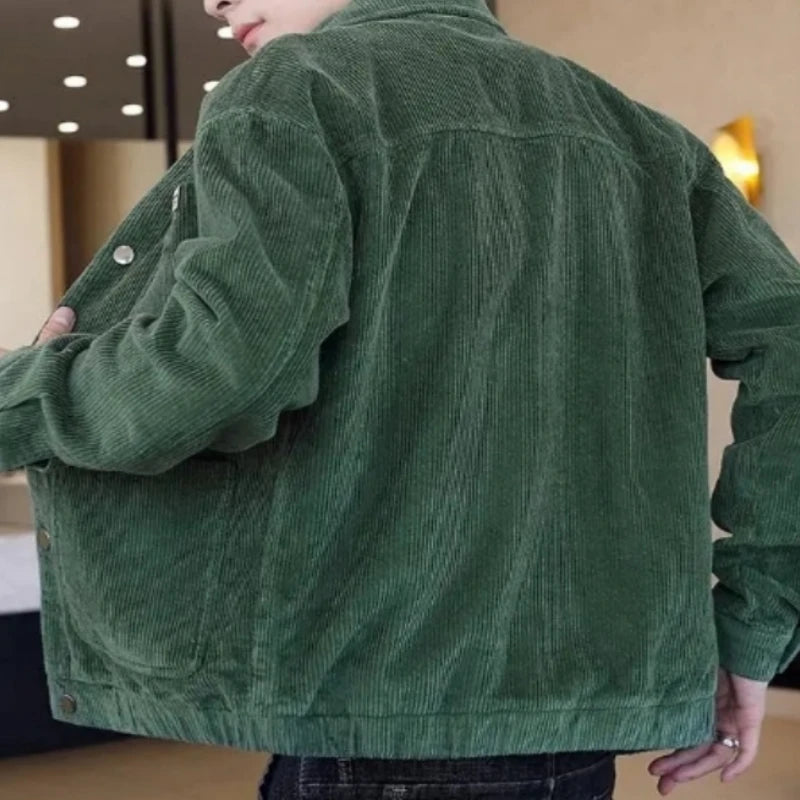 Voguable  High Quality Men's Corduroy Coats 2023 New Spring Autumn Casual Multi-pocket Thin Bomber Jackets Men Workwear Oversize M-5XL voguable