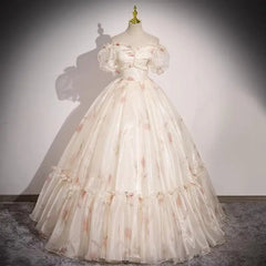 Champagne Off Shouder Strapless Elegant Evening Dress Fairy Sweet Stage Performance Princess Long Wedding Dresses for Women voguable