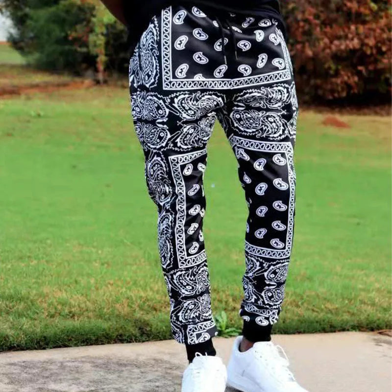 Voguable  Men Spring and Autumn New Fashion Bold Young Style Colorful Mid Waist Elastic Pencil Pants Drawstring Casual Versatile Trousers voguable