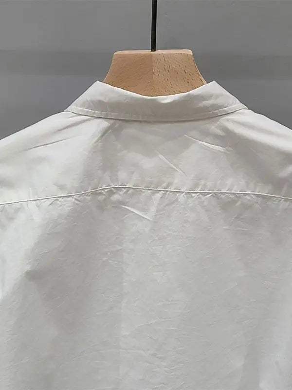 Voguable  Stripe Contrasting Splicing Long Sleeved Shirt Men's Korean Version Simple Loose Casual Shirt Top Trend voguable