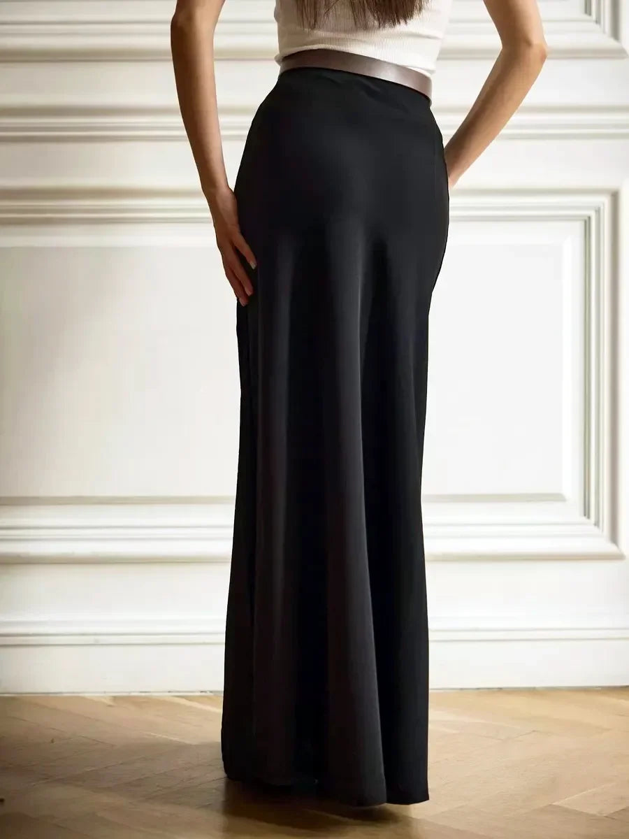 Casual Satin Women'S Skirt Spring Summer Fashion Loose High Waist Maxi Skirts Elegant Simple Slik Fishtail Skirt voguable