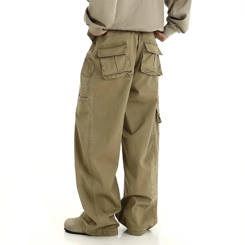 Voguable Techwear Wide Cargo Pants Men Hip Hop Wide Leg Trousers Male Streetwear Loose Casual Oversize Korean Men Clothing voguable