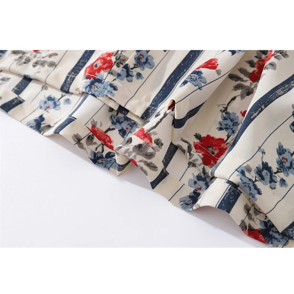 Striped Flower Tropic Hawaiian Shirts for Men Summer Retro Shirt Unisex Clothing voguable