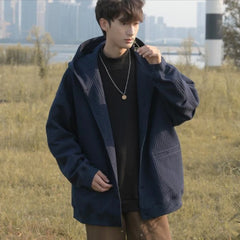Voguable  High Quality Men's Waffle Sweatshirt Korea Version Hooded Couple Coat Ins Hop Thickened Harajuku Men Women Jacket Oversize M-3XL voguable
