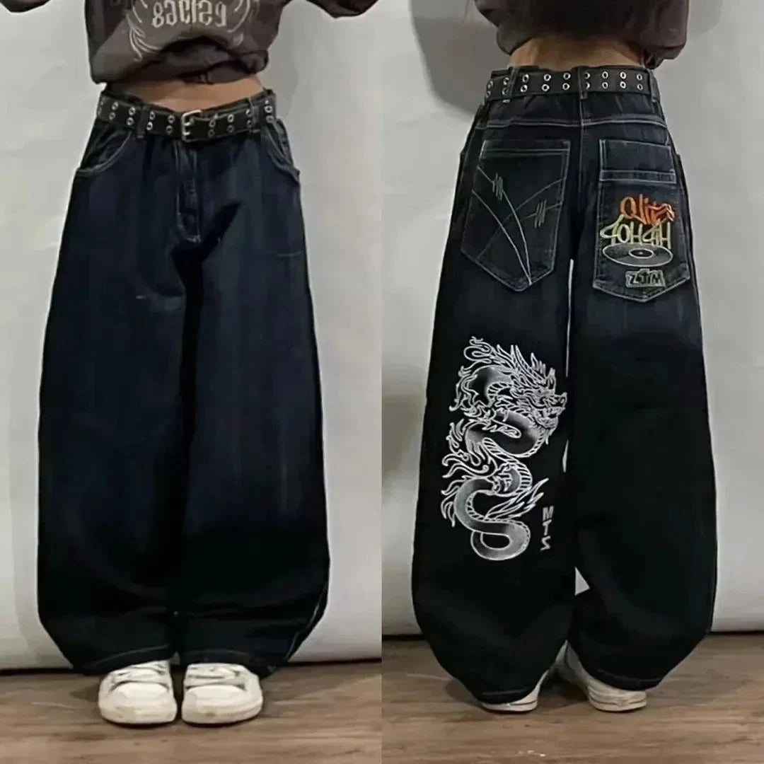 Y2K New Fashion Washed Multi-pocket Old Baggy Tooling Jeans Men Vintage Hip-hop Straight Casual Punk High Waist Wide Leg Pants voguable