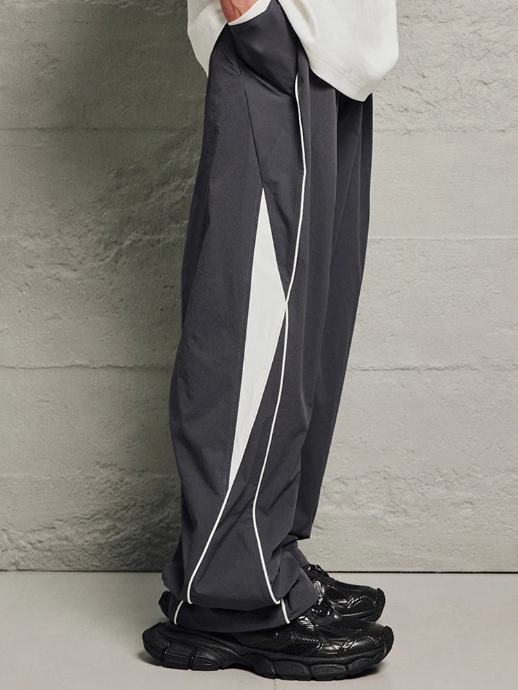Voguable Parachute Sports Pants for Men Jogging Sweatpants Wide Leg Trousers Male Black Streetwear Loose Casual American Street voguable
