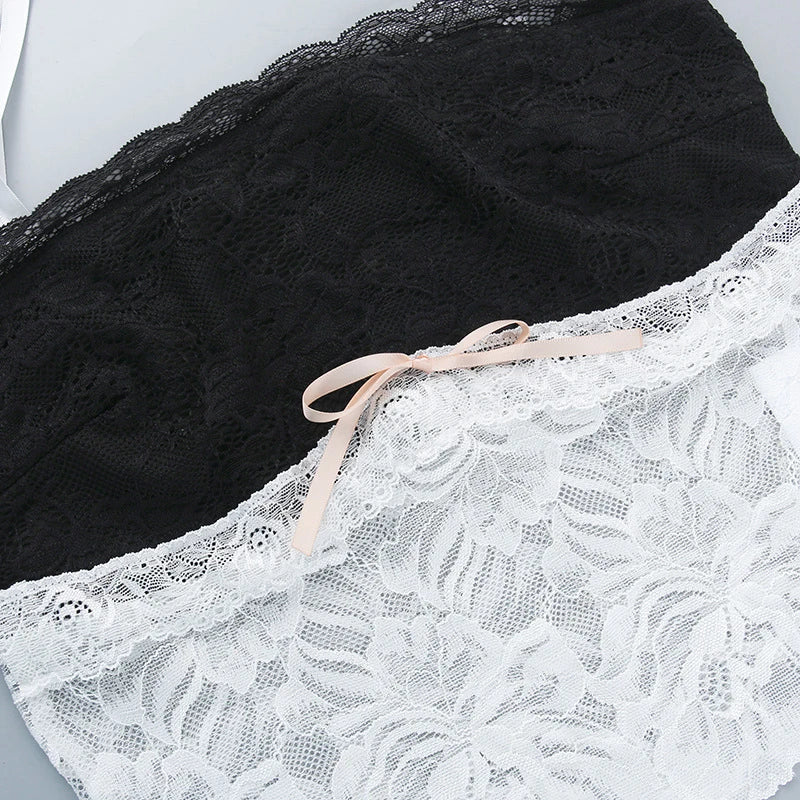 Voguable  Y2k Flower Lace Patchwork Trim Crop Top Female Fairycore Strappy Halter Sleeveless Backless Sexy Party Camisole with Bowknot voguable