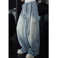 Mens Loose Fit Washed Wide Leg Jeans man baggy Floor Dragging Casual Streetwear Denim Pants  Trending Fashion High Quality voguable