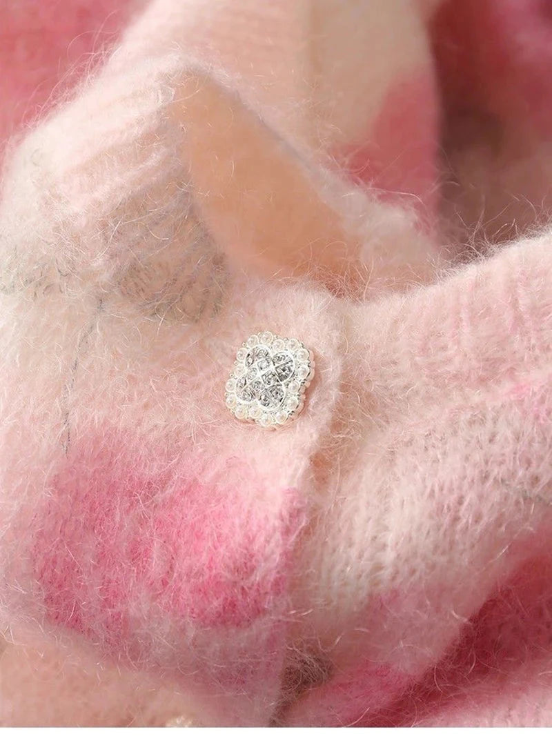 Elegant Floral Sweet Cardigan Sweaters Women Long Sleeve Lazy Wind Vintage Knitted Coats Fall New O Neck Single Breasted Tops voguable