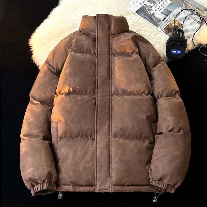 Hip Hop Winter Fleece Fluffy Jacket Streetwear Harajuku Fuzzy Zipper Coat Men Autumn Solid Color Lightweight Jackets Black gotmes-shop