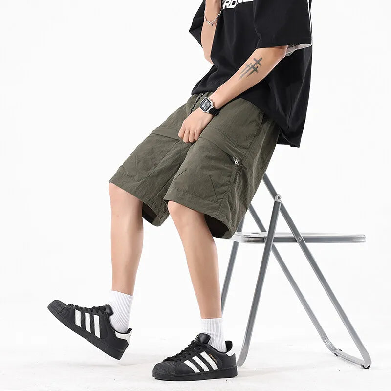 Voguable  M-XXXXXL Plus Size Men Utility Cargo Shorts with Adjustable Drawstring - Comfortable & Stylish Casual Wear for Men 5XL 4XL 3XL voguable
