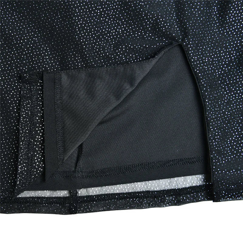 Sparkle Sexy Mini Dress Women New Spaghetti Strap With Sleeve Backless Sleeveless Glitter Club Party Sexy Dress voguable