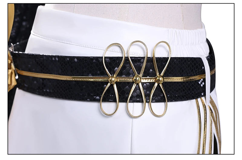 Black Golden Rumi Zoey Mira Cosplay Costume Wig Women Suit Halloween Party Role Playing Outfit voguable