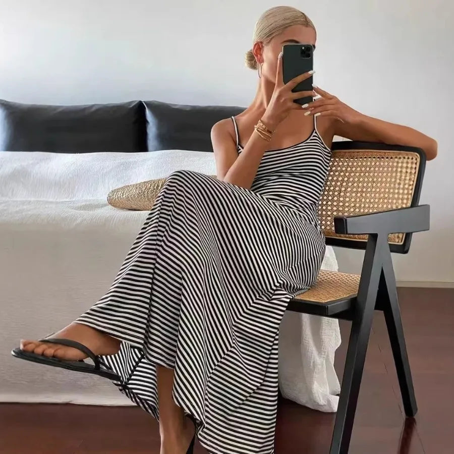 Voguable  European and American summer new sexy fashion temperament backless figure-fitting and slimming suspender stri voguable